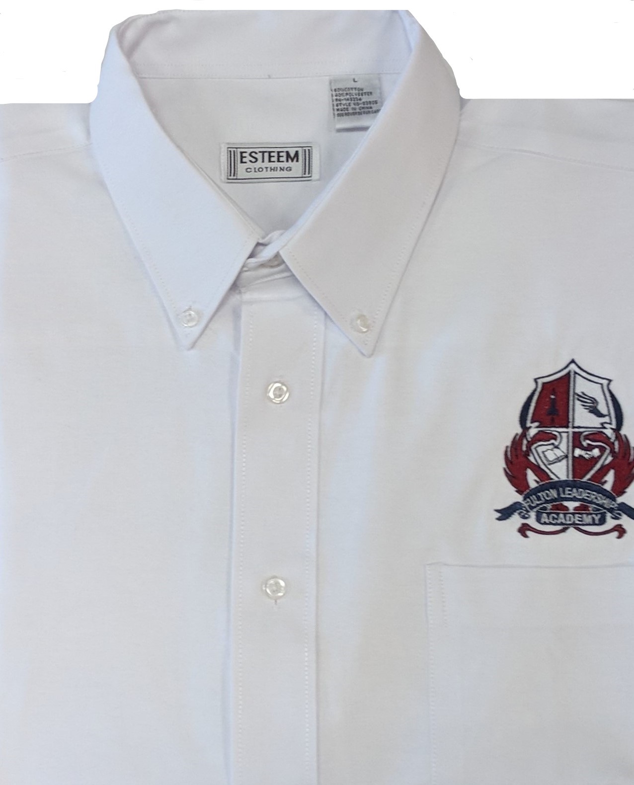 FLA-Adult short sleeve oxford shirt with logo(High school)